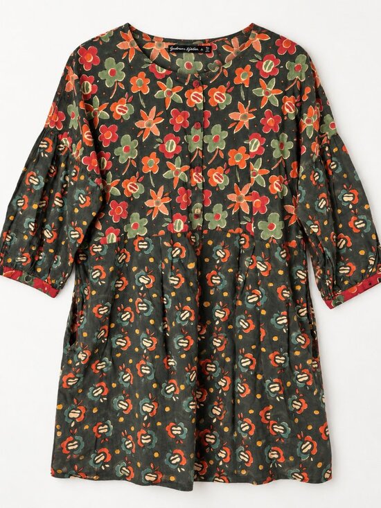 Gudrun Sjoden | Tops | Gudrun Sjoden Sunita Blouse Black Floral Block ...